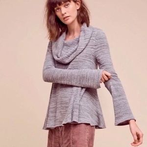 Anthropologie Postmark Maurisa cowl neck sweater, Henley waffle knit size L